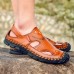 Men's Sandals Large Size Leather Beach Hole Shoes