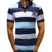 Casual Fashion Men's Lapel Short Sleeve Striped T-shirt