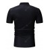 Fashion Casual Men's Lapel Short Sleeve Striped T-shirt