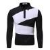 Men Fashion Colorblock Lapel Long Sleeve Shirt