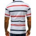 Men's Casual Fashion Lapel Short Sleeve Striped T-shirt