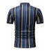 Men's Casual Fashion Lapel Striped Short Sleeve T-shirt