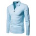 Men's Large Size V-neck Lapel Long Sleeve T-shirt