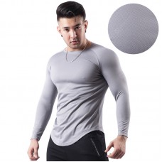 Breathable Mesh Large Size Long Sleeve Men's T-shirt Outdoor Basketball Running Sportswear Fitness Clothes