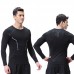 Men's Sports Tights Breathable and Quick-drying Long-sleeved V-neck Gym Suit Running Football Training High Elastic Sportswear