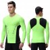 Men's Sports Tights Breathable and Quick-drying Long-sleeved V-neck Gym Suit Running Football Training High Elastic Sportswear