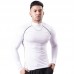 Men's Tight-fitting Veneer High Collar Fitness Clothes Quick Dry Long Sleeve T-shirt Padded Basketball Running Sports Top