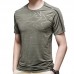 NS069 Men's Outdoor Sports Fitness Ice Silk T-shirt Short Sleeve Round Neck Tops