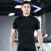 Quick-drying Sports T-shirt Men's High Neck Zipper Short Sleeve Gym Suit High-stretch Breathable Running Clothing