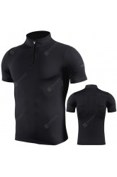 Quick-drying Sports T-shirt Men's High Neck Zipper Short Sleeve Gym Suit High-stretch Breathable Running Clothing