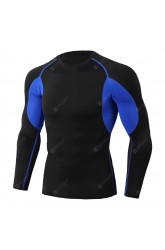 Tight Stretch Sports Fitness Training Round Neck Long Sleeve Men'S T - Shirt