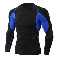 Tight Stretch Sports Fitness Training Round Neck Long Sleeve Men'S T - Shirt