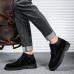 Men'S High-Top Small Shoes Bright Black Tide Shoes Dress Business Shoes