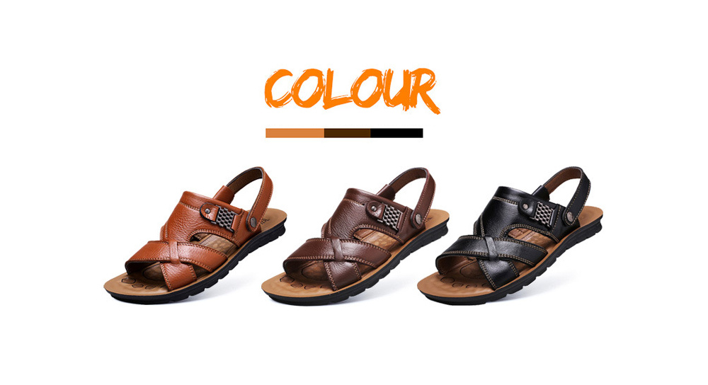 Men's Sandals Large Size Leather Beach Shoes Sandal