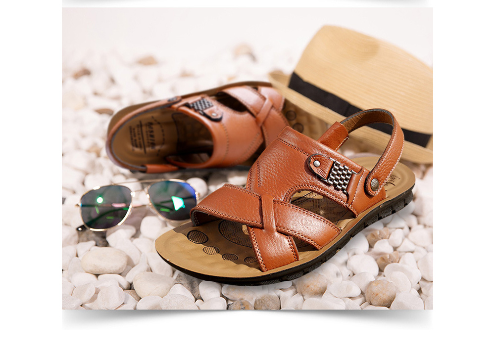 Men's Sandals Large Size Leather Beach Shoes Sandal