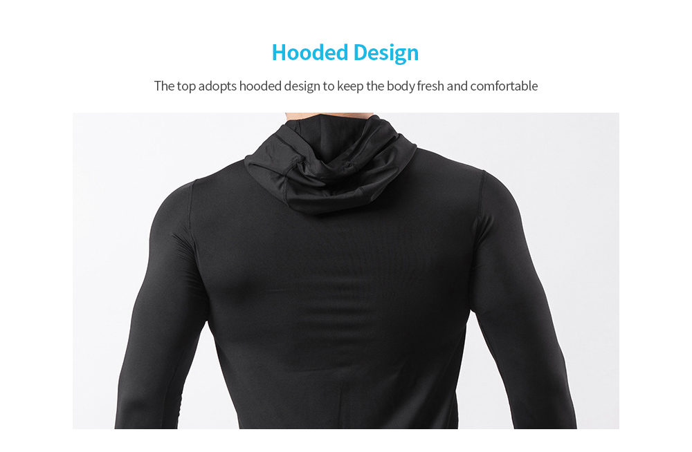 Sports Jacket Men's High Elastic Speed Black Hooded Coat Outdoor Basketball Running Fitness Clothing - Jacket D1921 Dark gray 3XL