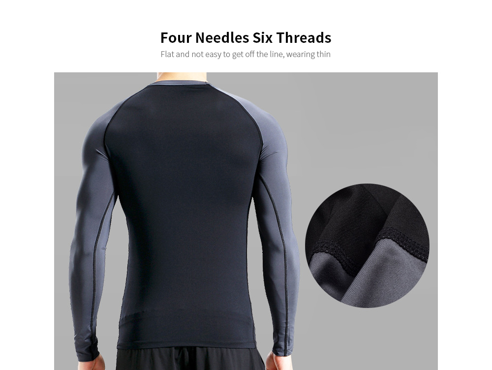 Men's Tights Pro High Elastic and Quick-drying Running Fitness Clothes Training Basketball Football Long Sleeve Sportswear - Long Sleeve P17101 Black + Light Flowers 2XL Four Needles Six Threads