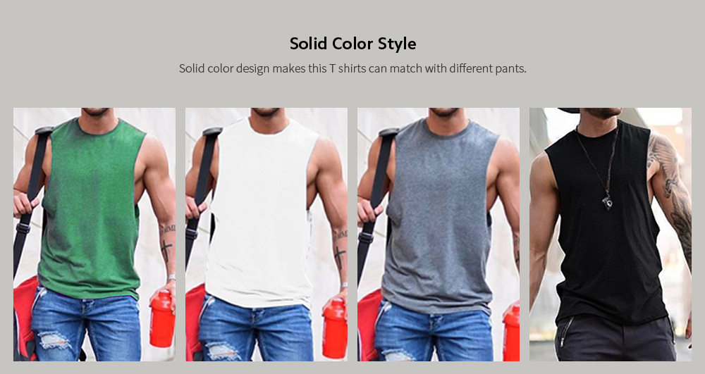 Men's T-Shirt Round Neckstre Spring Summer Top Men's HC0023 - White L