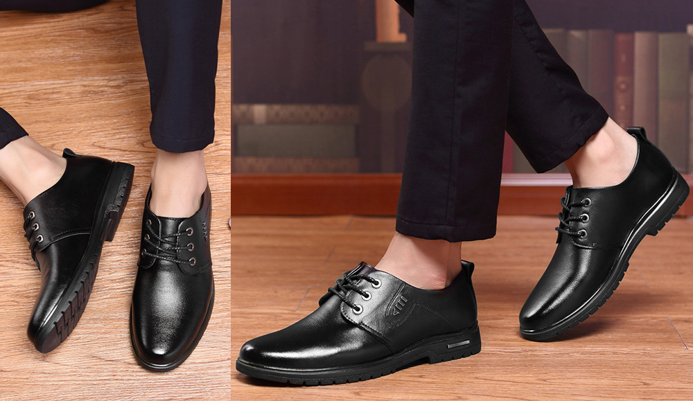 Men's Business Casual Leather Shoes model show