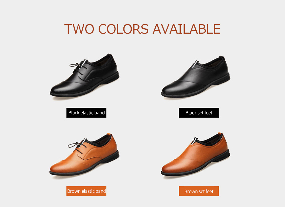 Men's Casual Leather Shoes Korean Fashion Business Shoes - Brown 39 Two Colors Available